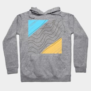 Blue green watercolor lines art design Hoodie